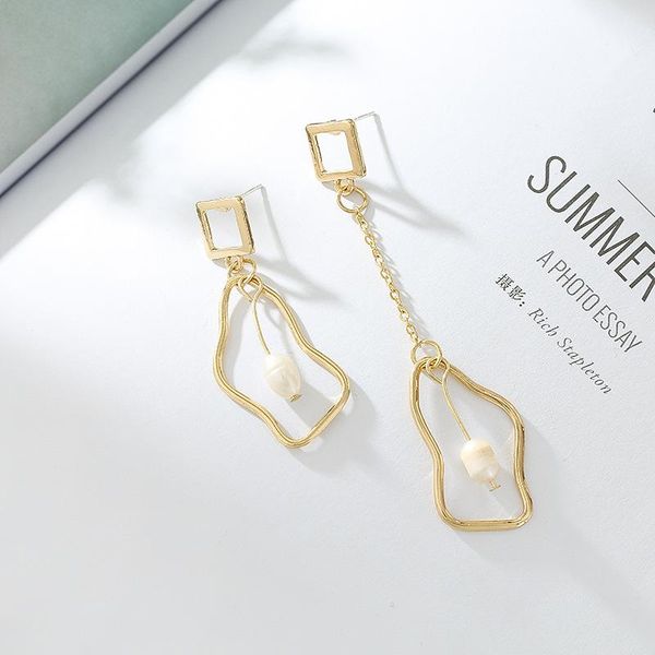 s925 korean personality geometric asymmetrical pearl earrings, long fringed simple women's earrings 2020 new style, Golden;silver
s925 korean personality geometric asymmetrical pearl earrings, long fringed simple women's earrings 2020 new style, Golden;silver