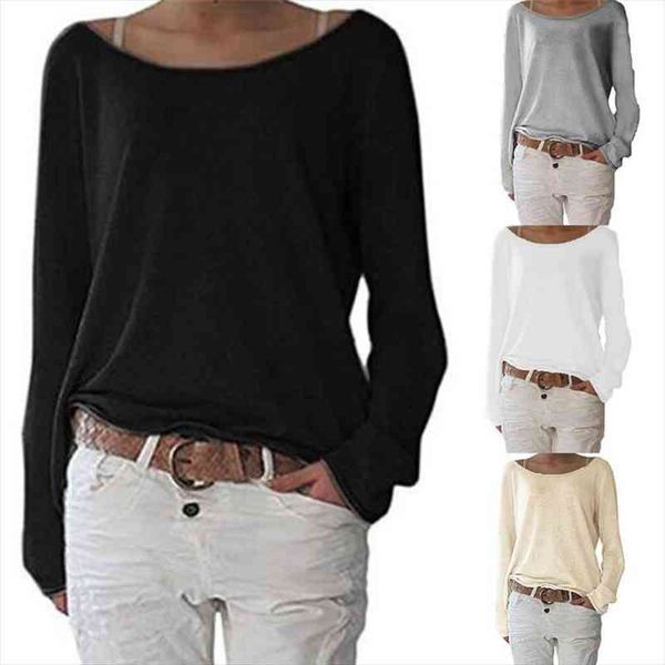 spring autumn basic women plus size loose long sleeve cotton blouse shirt casual solid tee shirt, White
spring autumn basic women plus size loose long sleeve cotton blouse shirt casual solid tee shirt, White