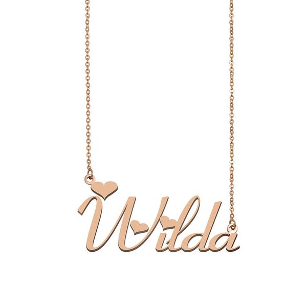Wilda Name Necklace Custom Nameplate Pendant for Women Girls Birthday Gift Kids Best Friends Jewelry 18k Gold Plated Stainless Steel, Silver
Wilda Name Necklace Custom Nameplate Pendant for Women Girls Birthday Gift Kids Best Friends Jewelry 18k Gold Plated Stainless Steel, Silver