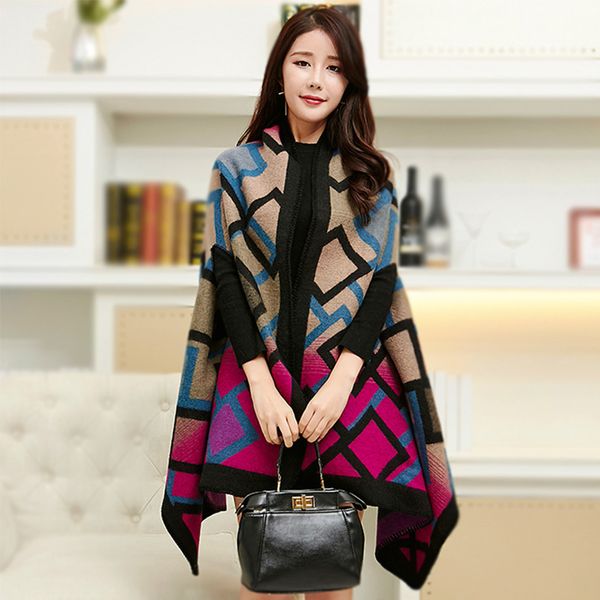 versatile shawl and cape on both sides in spring and autumn and winter; women's imitation cashmere scarf thickened long warm coat, Blue;gray
versatile shawl and cape on both sides in spring and autumn and winter; women's imitation cashmere scarf thickened long warm coat, Blue;gray