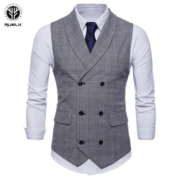 ruelk spring and autumn men's fashion brand lattice suit vest jacket casual sleeveless slim stylish large size vest m-4xl y201026, Black;white
ruelk spring and autumn men's fashion brand lattice suit vest jacket casual sleeveless slim stylish large size vest m-4xl y201026, Black;white