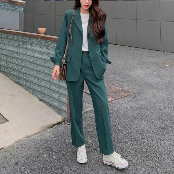 2021 notch collar single-button women slim ol blazer&high waist pockets straight suit pants two pieces business suits, White
2021 notch collar single-button women slim ol blazer&high waist pockets straight suit pants two pieces business suits, White