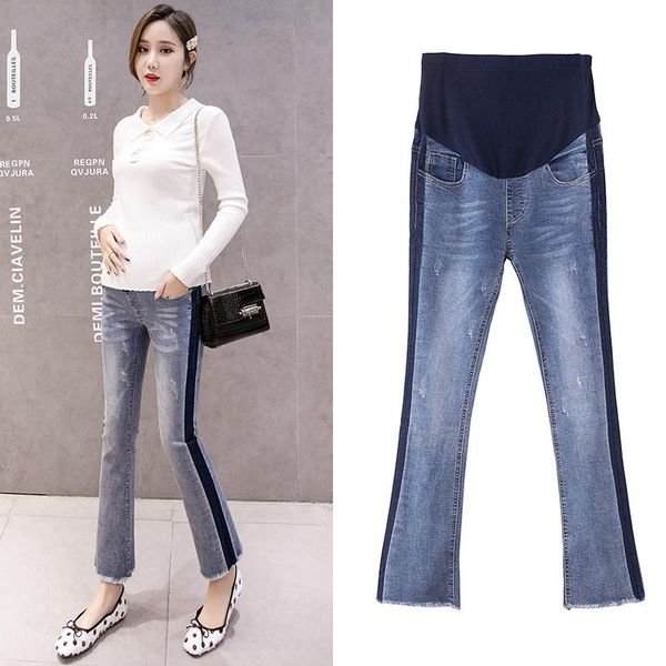 615# maternity clothes spring autumn slimming maternity jeans elastic waist trousers, White
615# maternity clothes spring autumn slimming maternity jeans elastic waist trousers, White