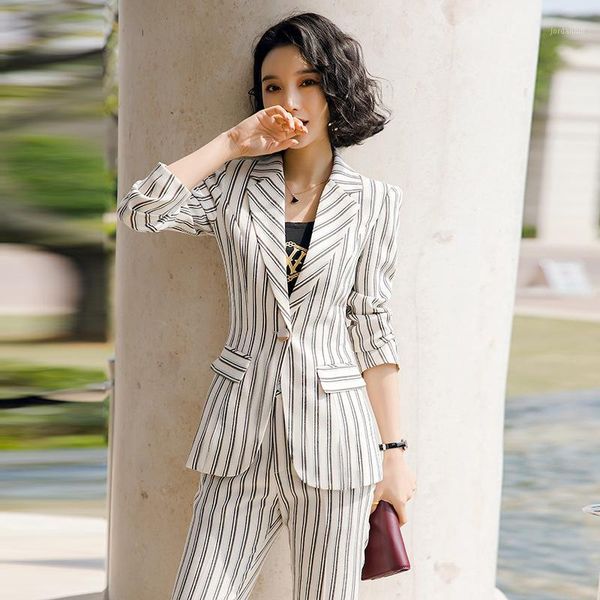 new arrival white stripe pants suits woman two piece set autumn winter full sleeve blazer set woman suits lady suit office1
new arrival white stripe pants suits woman two piece set autumn winter full sleeve blazer set woman suits lady suit office1