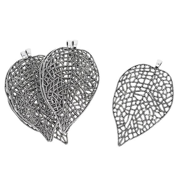 6pcs alloy hollow filigree leaf pendants charms connector for jewelry making, Black
6pcs alloy hollow filigree leaf pendants charms connector for jewelry making, Black
