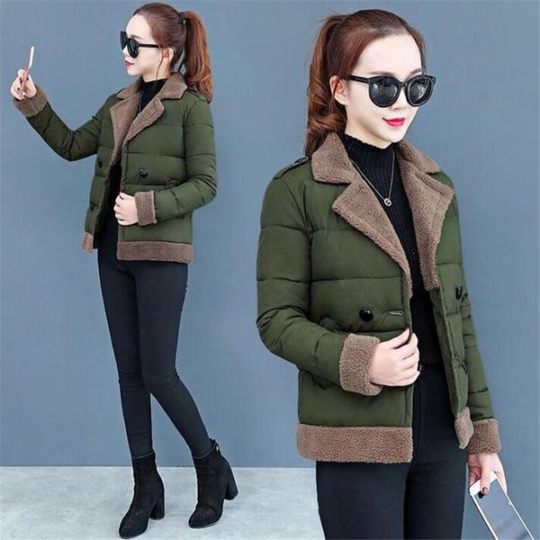 2021 jacket women winter fashion warm thick solid short style cotton padded parkas coat lambswool lapel collar jacket coat, Black
2021 jacket women winter fashion warm thick solid short style cotton padded parkas coat lambswool lapel collar jacket coat, Black