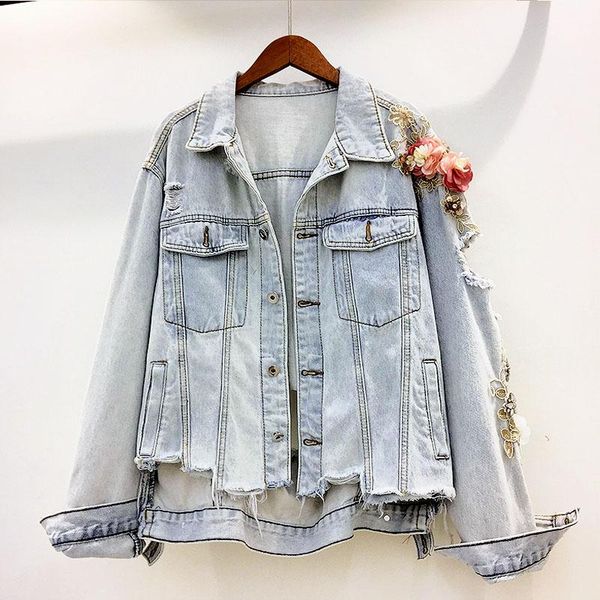 women's jackets 2021 fashion autumn thin section denim jacket female beaded three-dimensional flower washed light clothing tide h015, Black;brown
women's jackets 2021 fashion autumn thin section denim jacket female beaded three-dimensional flower washed light clothing tide h015, Black;brown