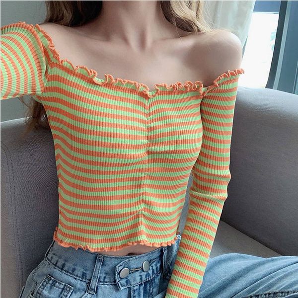 female 2021 fashion new autumn winter off the shoulder ruched cotton harvest sweater ladies long striped shirts pullovers dn0v, Black;brown
female 2021 fashion new autumn winter off the shoulder ruched cotton harvest sweater ladies long striped shirts pullovers dn0v, Black;brown
