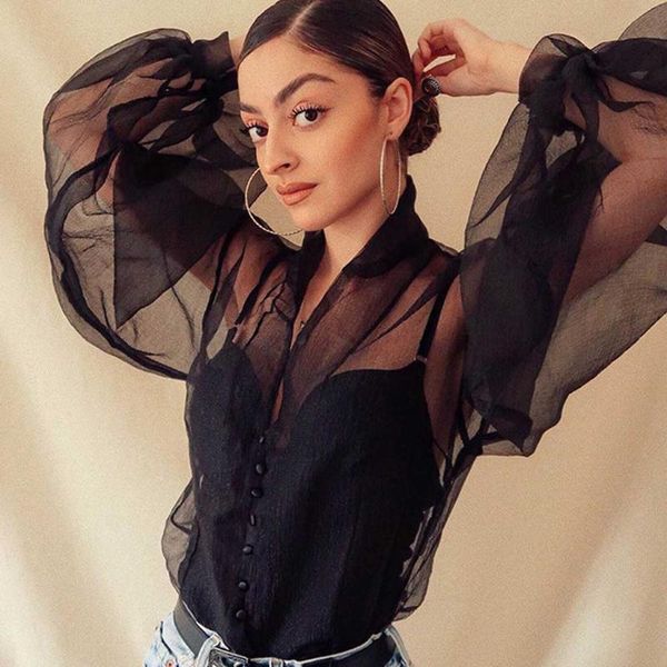 women's blouses & shirts blouse bottoming see through chiffon fashion clubwear v-neck perspective mesh puff sleeve black white
women's blouses & shirts blouse bottoming see through chiffon fashion clubwear v-neck perspective mesh puff sleeve black white