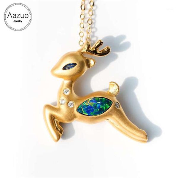 aazuo 18k yellow gold natural blue opal real diamond animal deer pendent with chain gifted for women valentine's day christmas1, Silver
aazuo 18k yellow gold natural blue opal real diamond animal deer pendent with chain gifted for women valentine's day christmas1, Silver