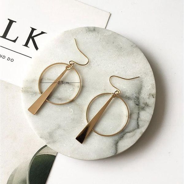 stud long retro korean style geometric shapes for women, Golden;silver