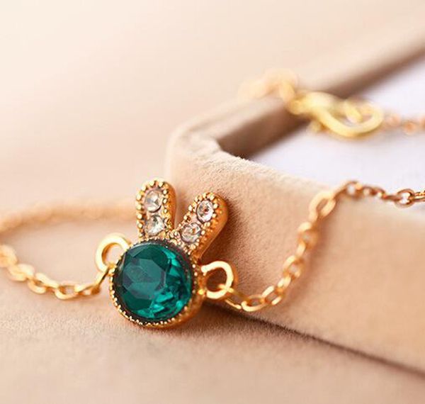 charms bracelet blanks temperament crystal bracelet sea green rabbit bracelet, Golden;silver
charms bracelet blanks temperament crystal bracelet sea green rabbit bracelet, Golden;silver