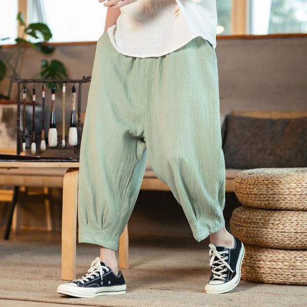 men's pants chinese style low crotch harlan loose cotton and linen casual japanese retro nine, Black
men's pants chinese style low crotch harlan loose cotton and linen casual japanese retro nine, Black
