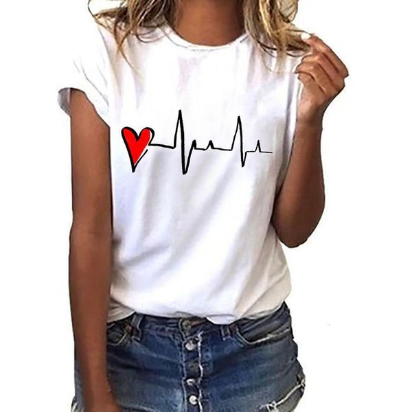 women's t-shirt retro t-shirt ladies basic harajuku short-sleeved heart-shaped printed t-shirt casual o-neck shirt ropa muje, White
women's t-shirt retro t-shirt ladies basic harajuku short-sleeved heart-shaped printed t-shirt casual o-neck shirt ropa muje, White