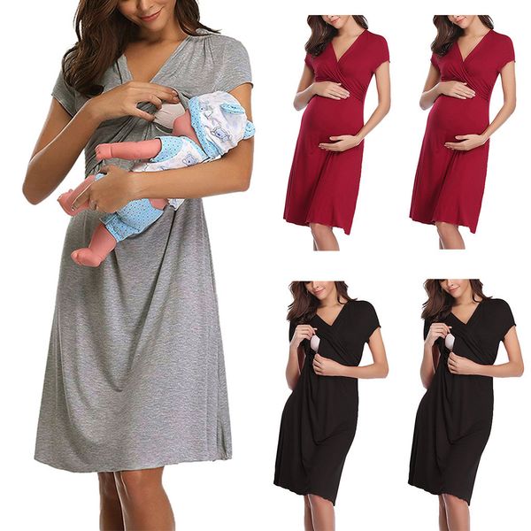 maternity short sleeve nursing baby breastfeeding night mama summer soft casual pregnancy #520, Black;gray
maternity short sleeve nursing baby breastfeeding night mama summer soft casual pregnancy #520, Black;gray