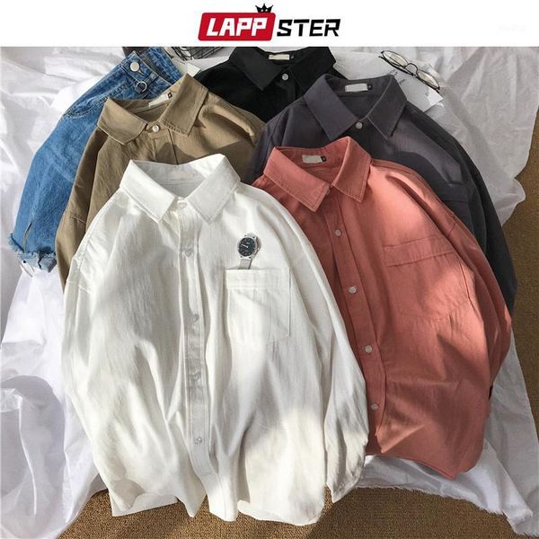 lappster mens korean solid shirts long sleeve 2020 casual mens harajuku vintage shirts women white button shirt regular fit1, White;black
lappster mens korean solid shirts long sleeve 2020 casual mens harajuku vintage shirts women white button shirt regular fit1, White;black