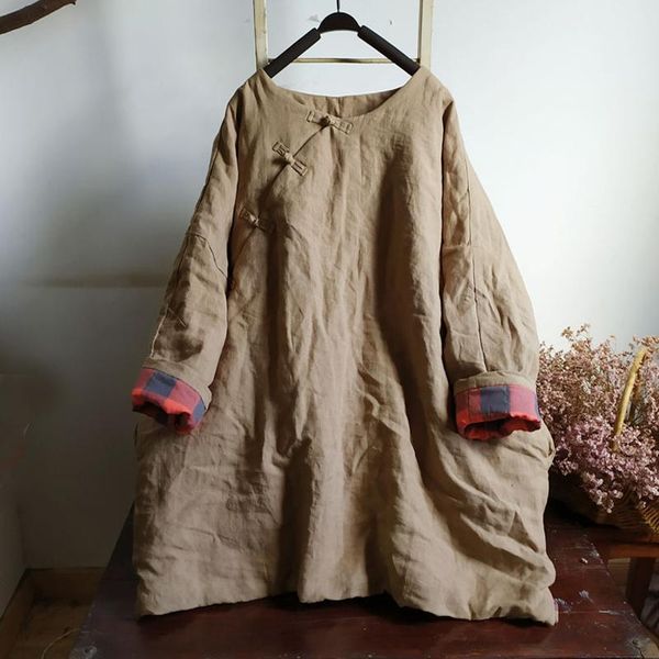 johnature women chinese style linen parkas button solid color warm coats 2020 autumn winter new vintage thick female parkas coat, Black
johnature women chinese style linen parkas button solid color warm coats 2020 autumn winter new vintage thick female parkas coat, Black