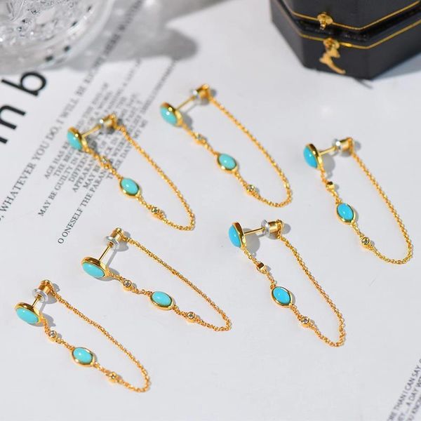 new original turquoise long tassel earrings chinese style retro unique ancient gold craft light luxury christmas gift, Silver
new original turquoise long tassel earrings chinese style retro unique ancient gold craft light luxury christmas gift, Silver