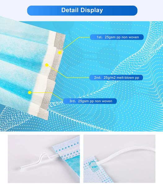 3ply facemask non-woven factory supply disposable safety disposable 3 layers non woven face mask
3ply facemask non-woven factory supply disposable safety disposable 3 layers non woven face mask