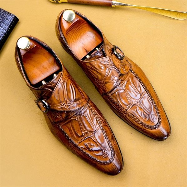 elegant genuine leather formal dress man monk strap runway shoes pointed toe belt handmade men's modern party footwear as111 y200420, Black
elegant genuine leather formal dress man monk strap runway shoes pointed toe belt handmade men's modern party footwear as111 y200420, Black