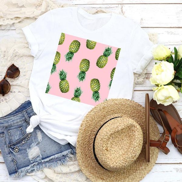 women graphic cartoon pineapple fruit fashion vacay mode 90s girl lady clothing female tees print t shirt womens t-shirt, White
women graphic cartoon pineapple fruit fashion vacay mode 90s girl lady clothing female tees print t shirt womens t-shirt, White
