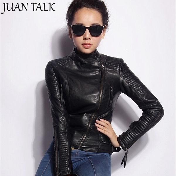 juantalk fashion spring autumn brand women faux leather coat zipper motorcycle&biker pu leather jacket slim short outwear 201030, Black
juantalk fashion spring autumn brand women faux leather coat zipper motorcycle&biker pu leather jacket slim short outwear 201030, Black