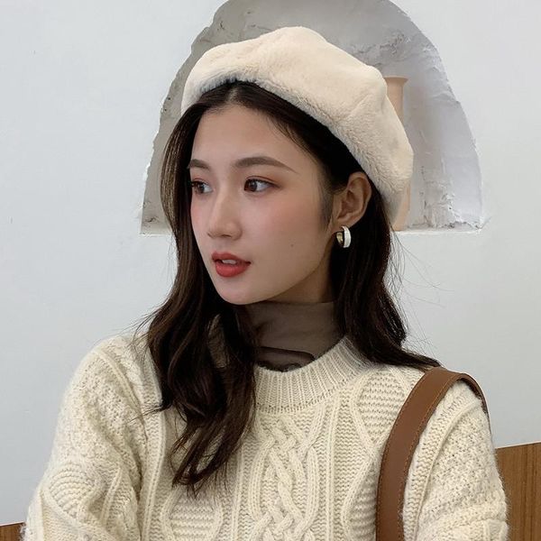 berets autumn and winter beret ladies hat plush warmth fashion retro british painter, Blue;gray
berets autumn and winter beret ladies hat plush warmth fashion retro british painter, Blue;gray