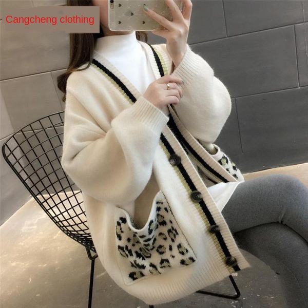 one year guaranteed return of autumn and winter new v-neck knitted coat sweater cardigan women's medium and long sweater coat hdbch, White;black
one year guaranteed return of autumn and winter new v-neck knitted coat sweater cardigan women's medium and long sweater coat hdbch, White;black