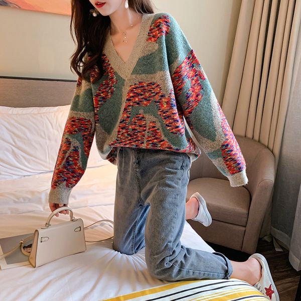 sweater women's fall winter 2019 new v-neck graffitishoulder sleeve sweet knitted pullover pullover pulloverpulloverbottoming shirt, White;black
sweater women's fall winter 2019 new v-neck graffitishoulder sleeve sweet knitted pullover pullover pulloverpulloverbottoming shirt, White;black