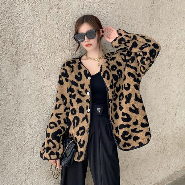lucyever vintage leopard women jacket autumn long sleeve faux cashmere chic female coat causal winter loose clothes new 2020, Black;brown
lucyever vintage leopard women jacket autumn long sleeve faux cashmere chic female coat causal winter loose clothes new 2020, Black;brown