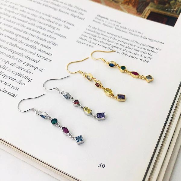 s925 sterling silver earrings female european and american style colored zircon earrings long colored diamond tassel1, Golden;silver
s925 sterling silver earrings female european and american style colored zircon earrings long colored diamond tassel1, Golden;silver