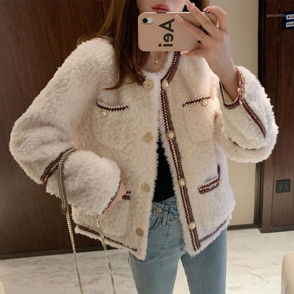 double faux fur jacket coats women pearls button autumn winter coat korean harajuku white fuzzy lambswool outwear cardigans b6661, Black;brown
double faux fur jacket coats women pearls button autumn winter coat korean harajuku white fuzzy lambswool outwear cardigans b6661, Black;brown