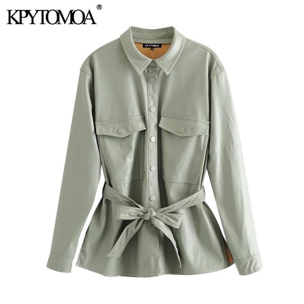 kpytomoa women street fashion pu faux leather with belt jacket coat vintage long sleeve pockets female outerwear chic 201030, Black
kpytomoa women street fashion pu faux leather with belt jacket coat vintage long sleeve pockets female outerwear chic 201030, Black
