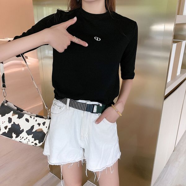 fall 2020 new versatile elastic letter printed 5-point sleeve bottom-up for women with slim fit t- shirt shirtand slim t-shirt for women dpc, White
fall 2020 new versatile elastic letter printed 5-point sleeve bottom-up for women with slim fit t- shirt shirtand slim t-shirt for women dpc, White
