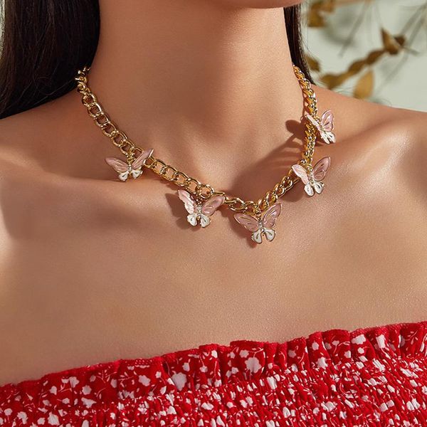 european and american ins wild butterfly necklace cute sweet pink enamel butterfly necklace, Golden;silver
european and american ins wild butterfly necklace cute sweet pink enamel butterfly necklace, Golden;silver