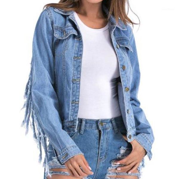 plus size blue denim jacket 4xl 5xl turn-down collar buttons jeans coat streetwear women long sleeve fringe tassel jackets1, Black;brown
plus size blue denim jacket 4xl 5xl turn-down collar buttons jeans coat streetwear women long sleeve fringe tassel jackets1, Black;brown