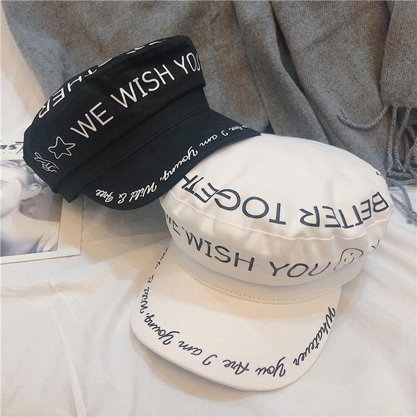berets women navy beret hat smile letters embroidery brim painter cap octagonal hats for flat baseball, Blue;gray
berets women navy beret hat smile letters embroidery brim painter cap octagonal hats for flat baseball, Blue;gray