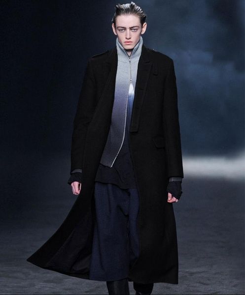 men's wool & blends woolen coat 2021 winter big-name long business casual, Black
men's wool & blends woolen coat 2021 winter big-name long business casual, Black