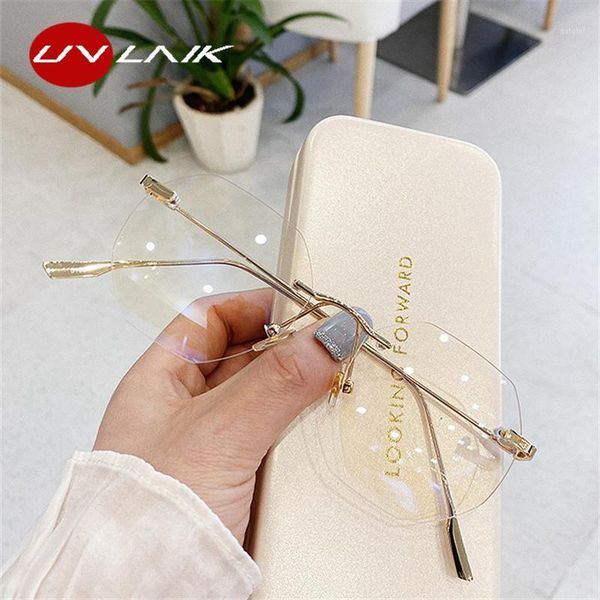 uvlaik blue llight blocking rimless glasses frame women spectacle myopia transparent glasses men eyeglasses optical frames1, White;black
uvlaik blue llight blocking rimless glasses frame women spectacle myopia transparent glasses men eyeglasses optical frames1, White;black