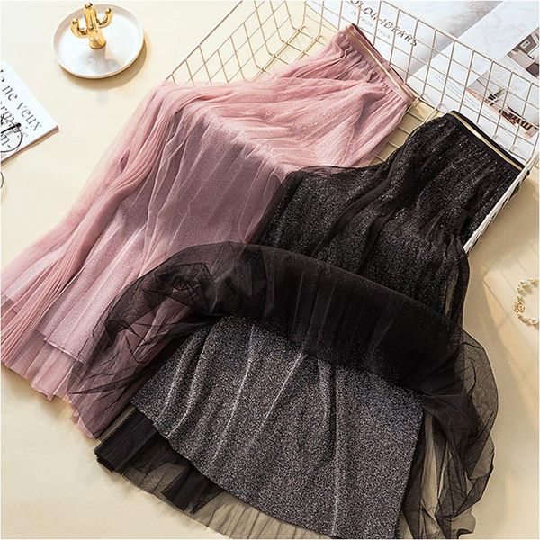 2019 spring summer glitter tulle skirt women pleated shiny tutu skirt a line mesh midi skirt female long elegant solid, Black
2019 spring summer glitter tulle skirt women pleated shiny tutu skirt a line mesh midi skirt female long elegant solid, Black
