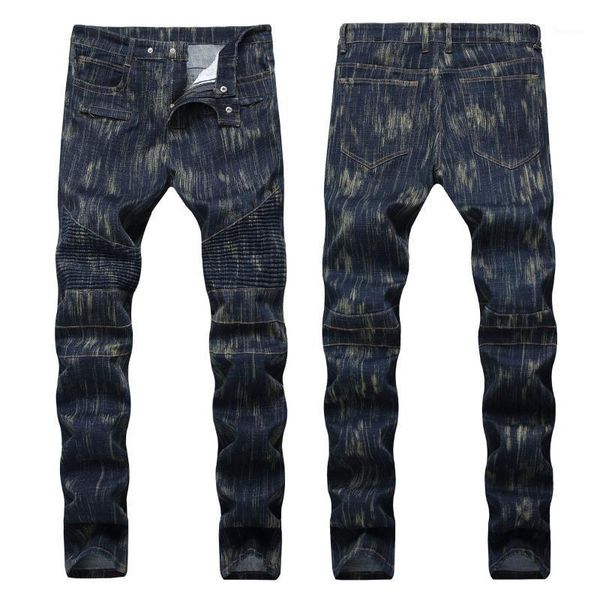 2020 men's new original design pleated motorcycle jeans youth small straight slim micro-elastic jeans1, Blue
2020 men's new original design pleated motorcycle jeans youth small straight slim micro-elastic jeans1, Blue