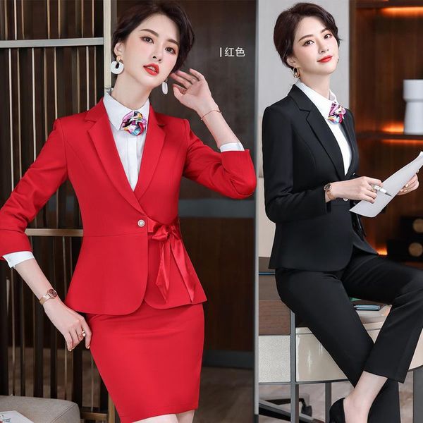 red spring and autumn 2-piece suit women's suit coat and trousers office business jacket trousers, White
red spring and autumn 2-piece suit women's suit coat and trousers office business jacket trousers, White