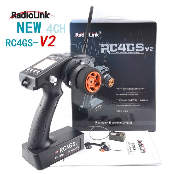 radiolink rc4gs v2 2.4g 4ch 400m distance remote controller transmitter + r6fg gyro inside receiver for rc car boat
radiolink rc4gs v2 2.4g 4ch 400m distance remote controller transmitter + r6fg gyro inside receiver for rc car boat