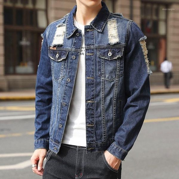 2019 autumn new denim jacket men's korean jacket denim1, Black