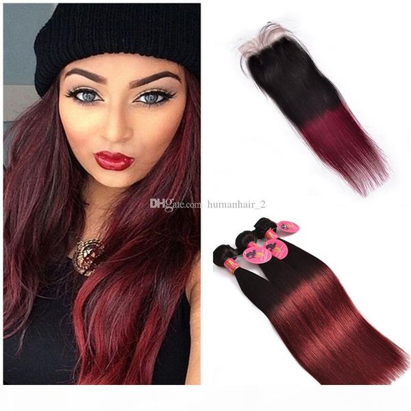 malaysian straight hair 3 bundles with lace closure t 1b 99j dark root burgundy extensions virgin human hair weave middle three part, Black;brown
malaysian straight hair 3 bundles with lace closure t 1b 99j dark root burgundy extensions virgin human hair weave middle three part, Black;brown