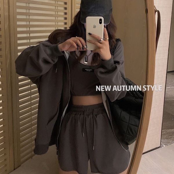 sophi 2020 autumn new thin suspender vest high hooded straight tube shorts set waist long f cardigan suit pants suitsuspender pants setcoat, Gray
sophi 2020 autumn new thin suspender vest high hooded straight tube shorts set waist long f cardigan suit pants suitsuspender pants setcoat, Gray