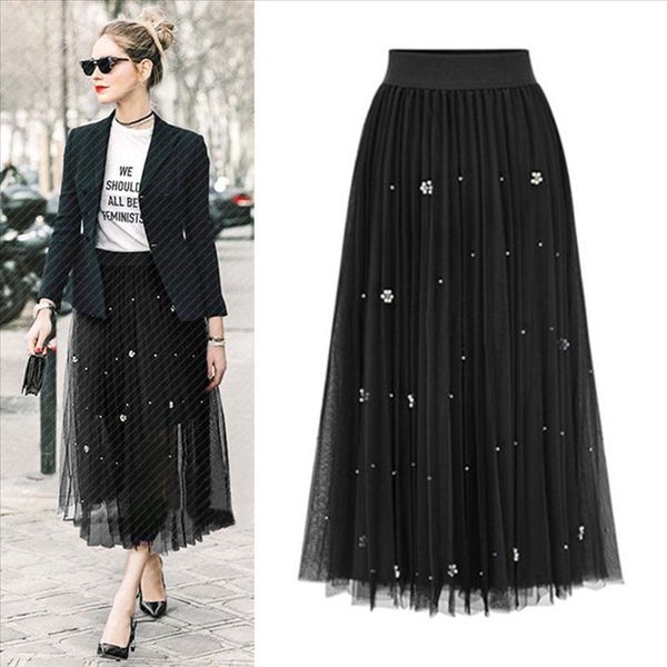 home amp nest spring tutu skirts womens beading mesh tulle skirt women high waist a line mid calf midi long pleated skirt, Black
home amp nest spring tutu skirts womens beading mesh tulle skirt women high waist a line mid calf midi long pleated skirt, Black