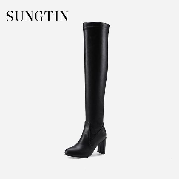 sungtin women soft pu slim thigh high boots winter plush warm long riding boots ladies casual over the knee plus size 47, Black
sungtin women soft pu slim thigh high boots winter plush warm long riding boots ladies casual over the knee plus size 47, Black