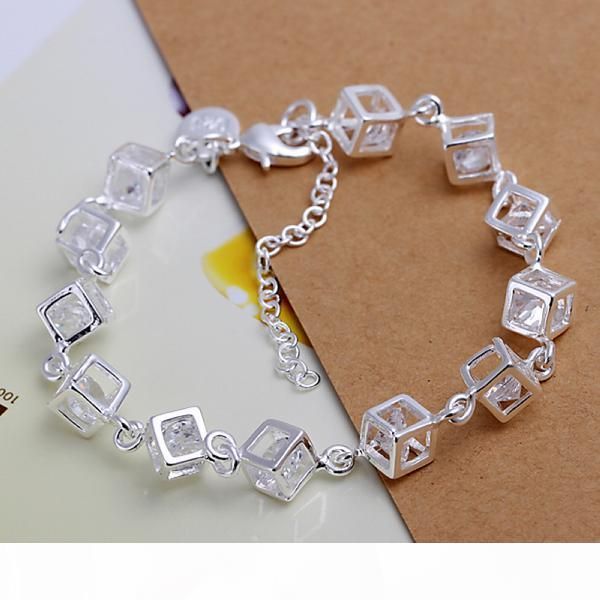with tracking number sale 925 silver bracelet checkered white diamond bracelet silver jewelry 10pcs lot 1798, Black
with tracking number sale 925 silver bracelet checkered white diamond bracelet silver jewelry 10pcs lot 1798, Black