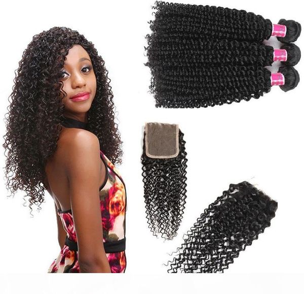 kinky curly wave human hair bundles with closures 3+1 4*4 lace 100% brazilian virgin hair weaves double weft hair extensions 1b quality, Black 
kinky curly wave human hair bundles with closures 3+1 4*4 lace 100% brazilian virgin hair weaves double weft hair extensions 1b quality, Black